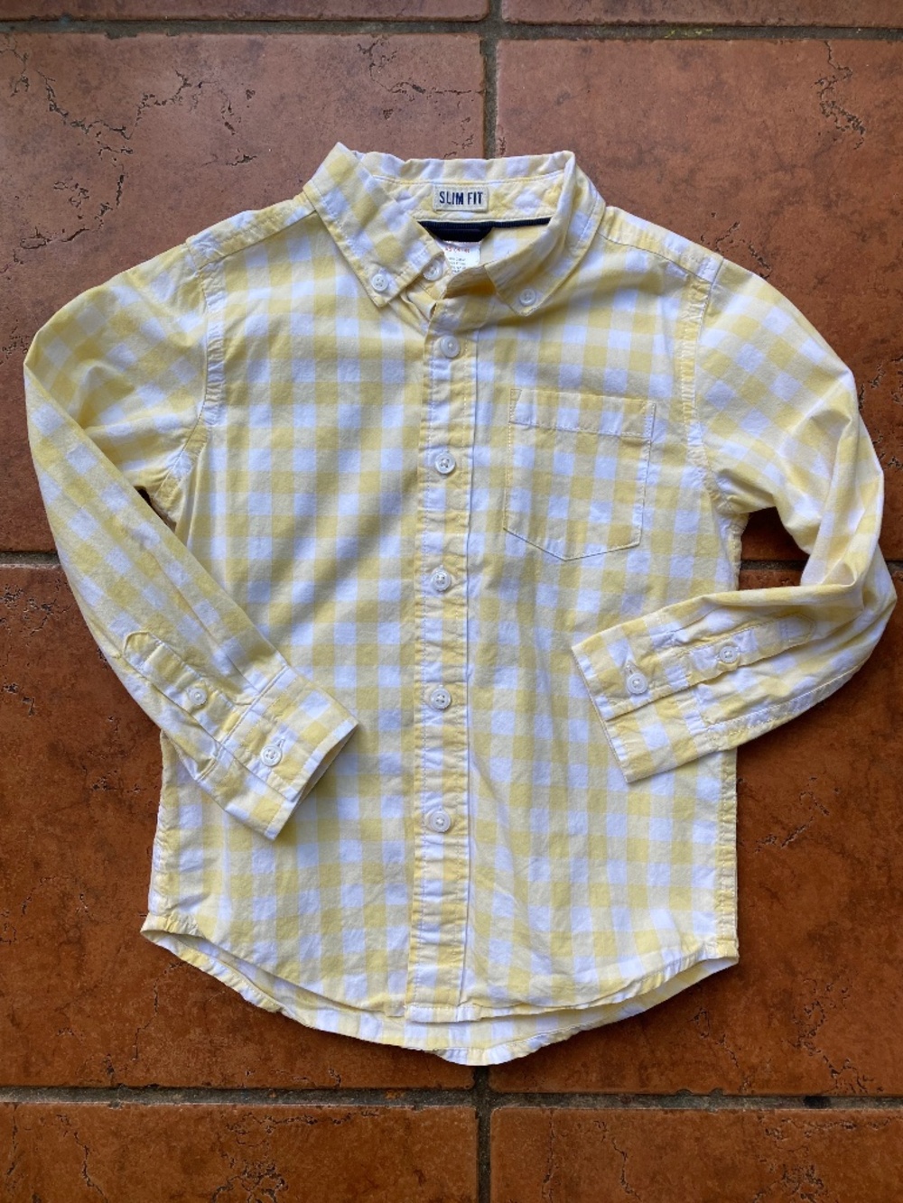 3-4T Gymboree Cotton Yellow Gingham Button Down